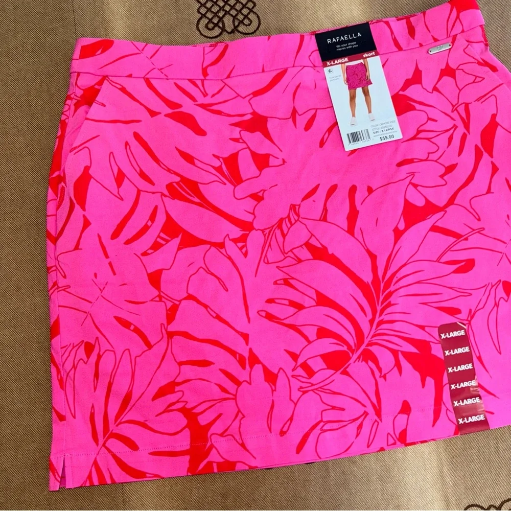 Rafaella NWT! Ladies Stretch Skort With Pockets In Carmine Rose Size XL - Picture 3 of 13